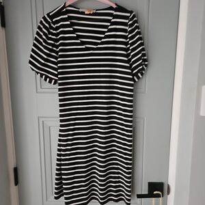Black and White Striped Women's Dress